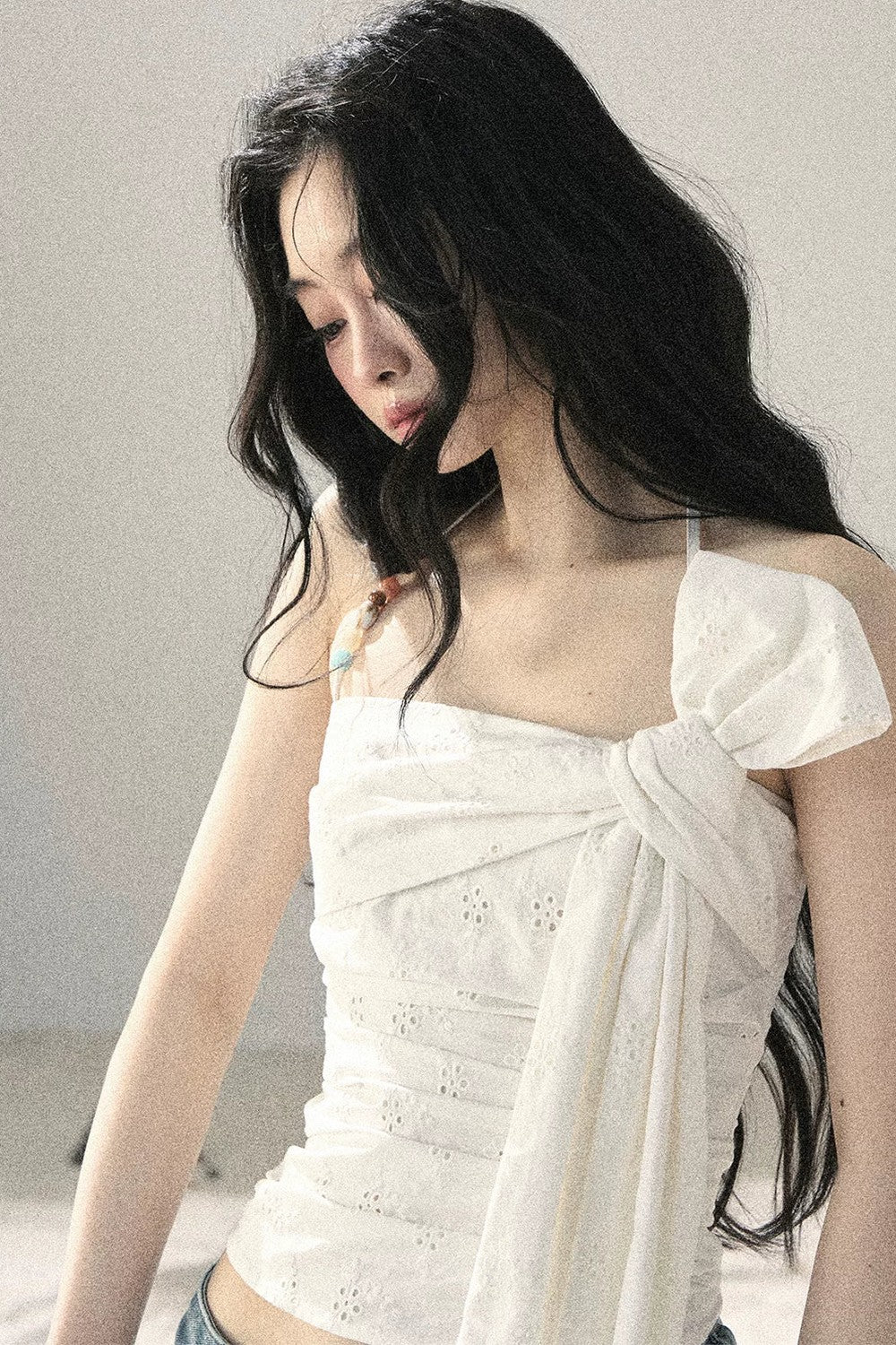 Halter Knot Pleated Top