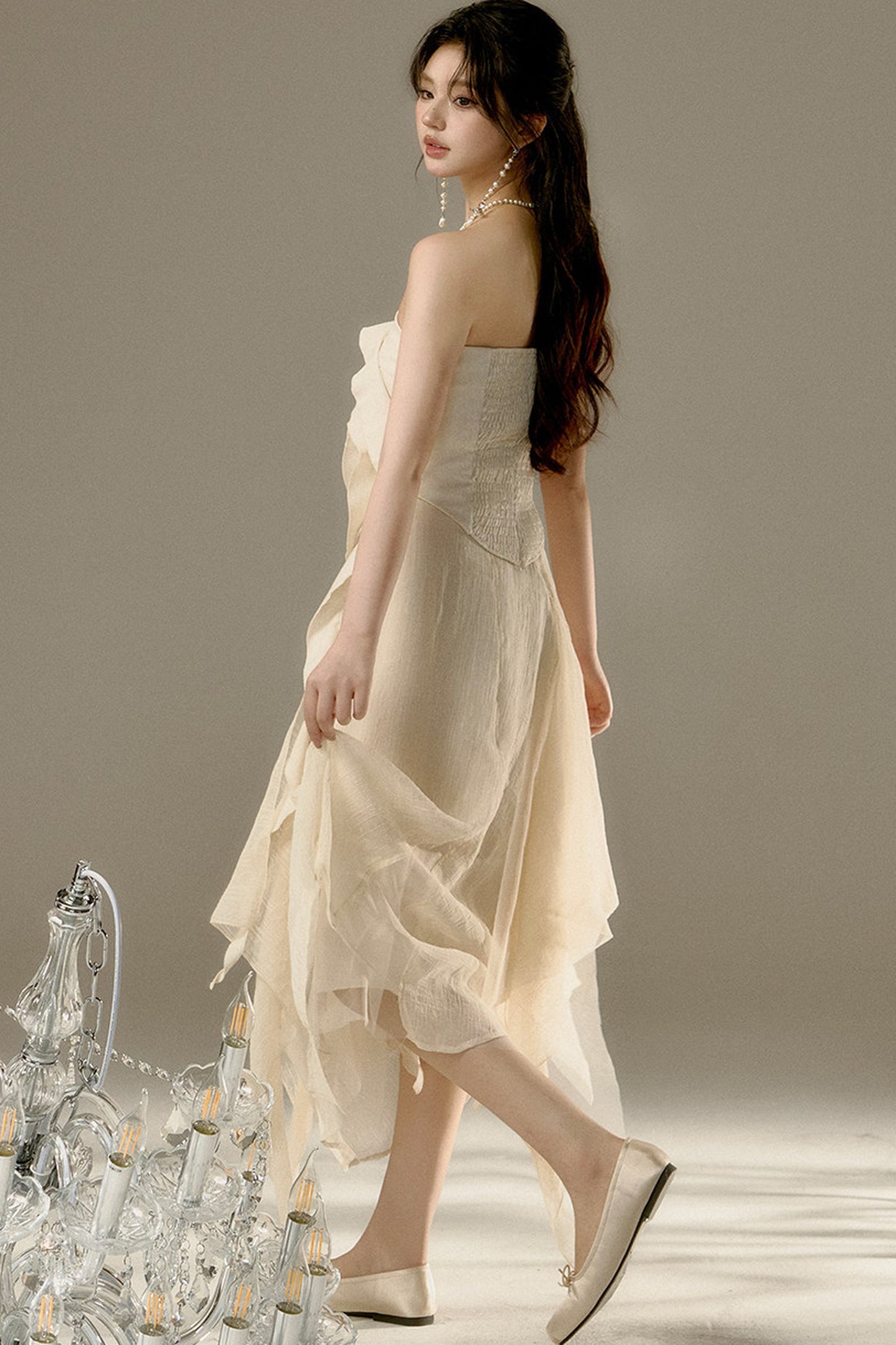 Drapey A-Line Midi Skirt