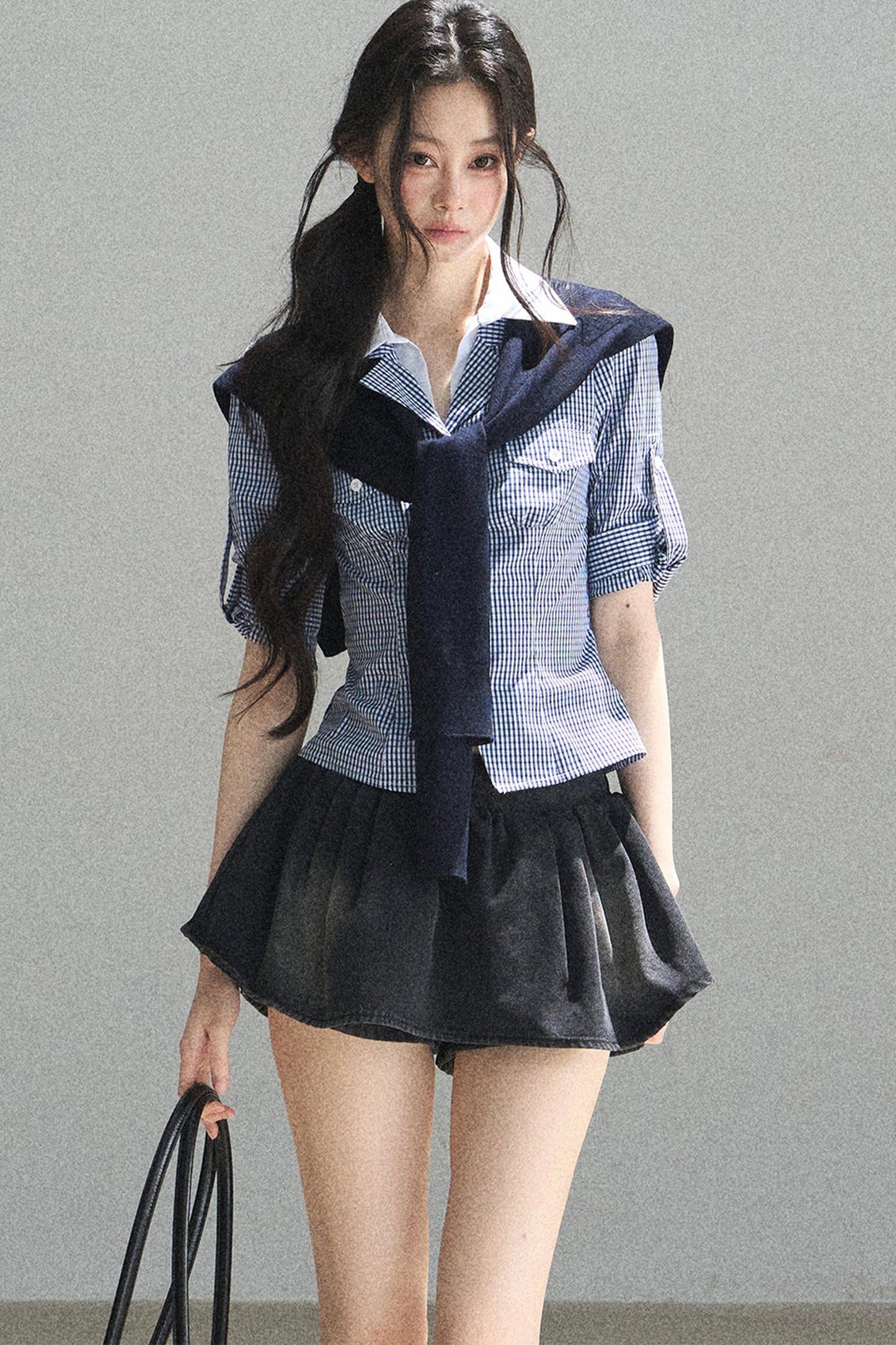 Plaid Blue Sky Shirt Set