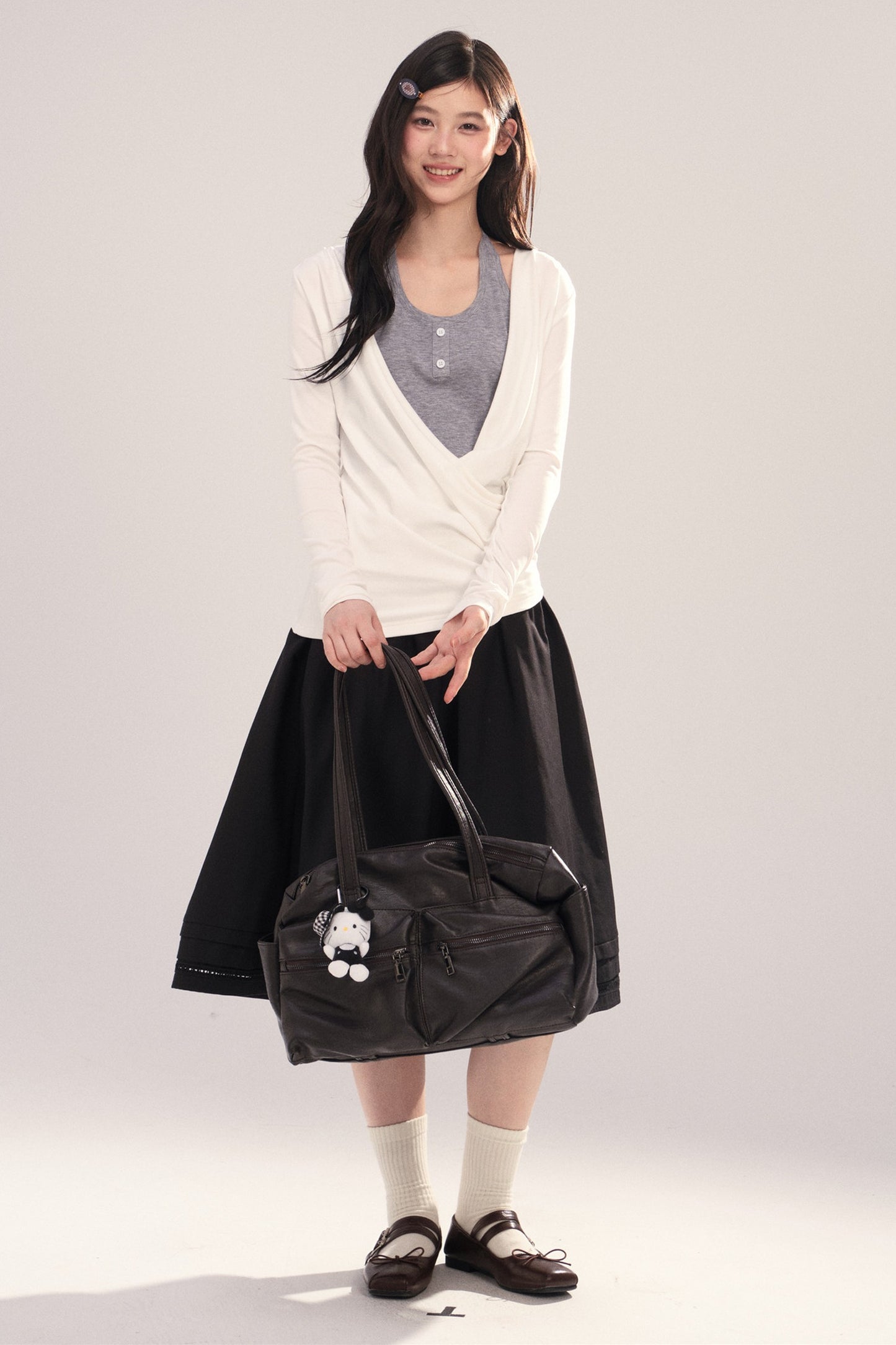 Layered-Look Long-Sleeve Top