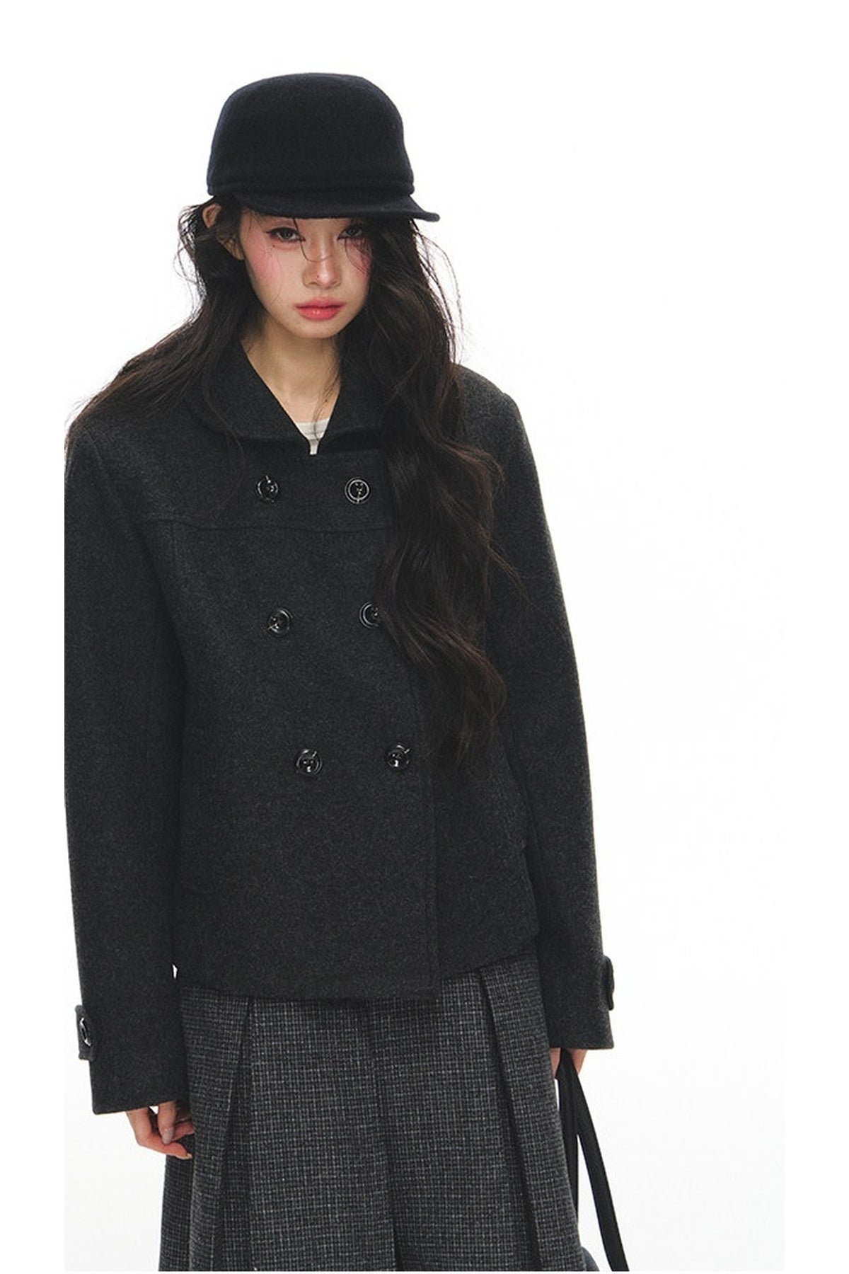 Short Wool Doll Collar Coat Set-Up