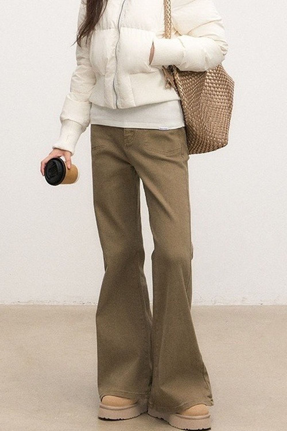 Fur Collar Hooded Down Jacket and Pants Set