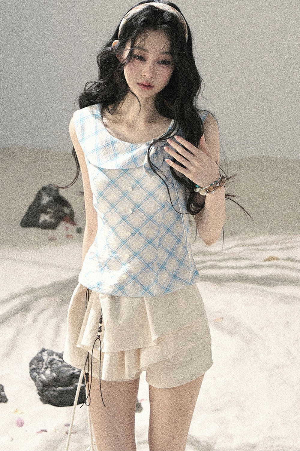 French Style Diamond Pattern Top