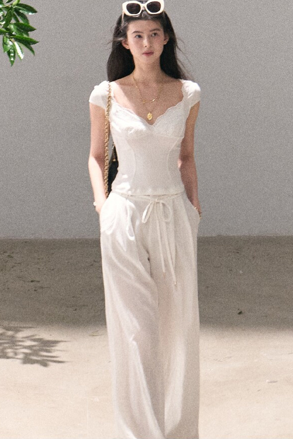 Lyocell Linen Wide-Leg Pants