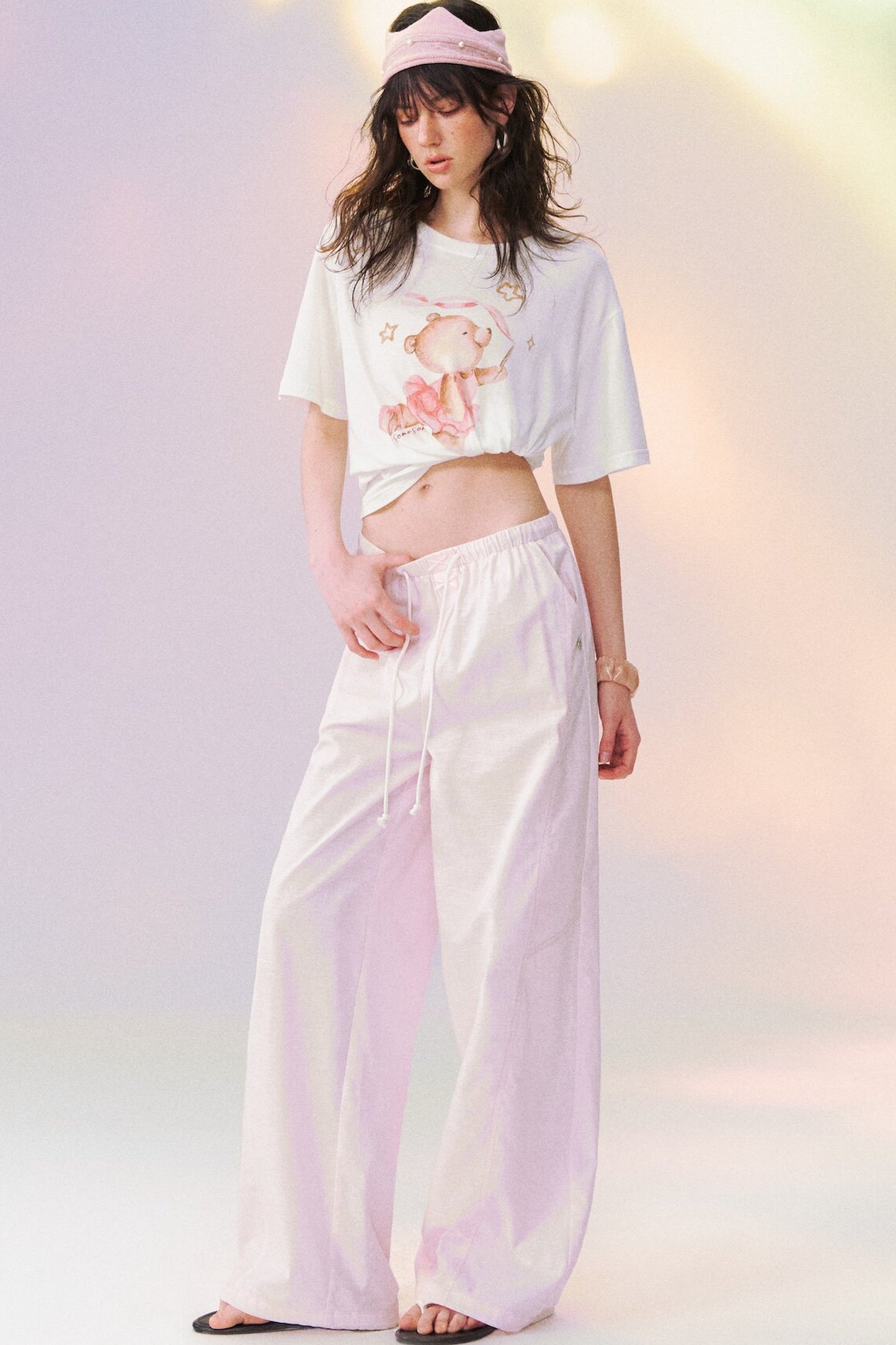 Macaron Color Wide Leg Pants