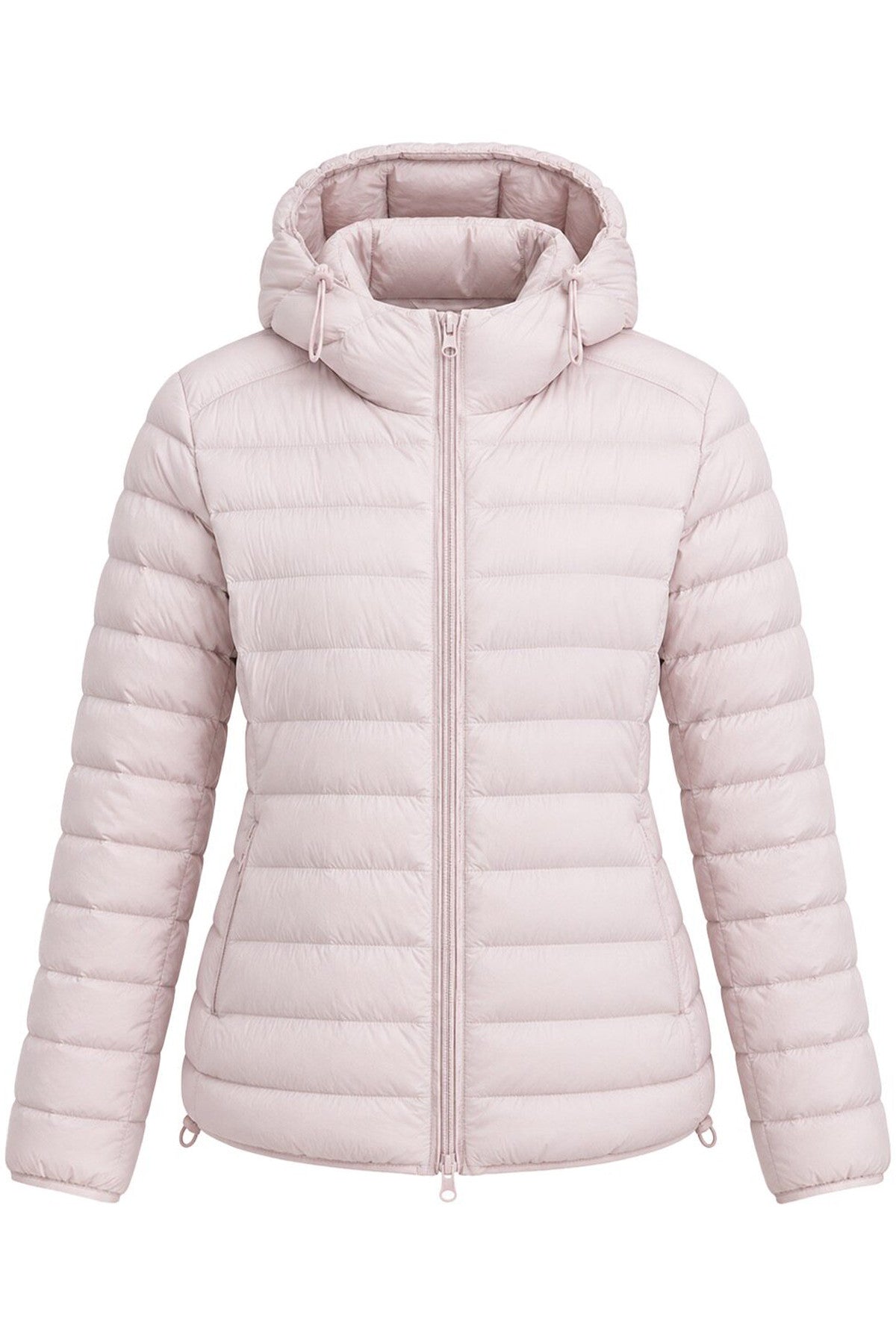 Ribbed Hooded Lightweight Down Jacket