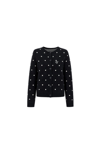 Polka Dot Knit Cardigan