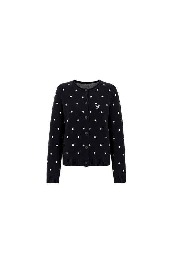 Polka Dot Knit Cardigan