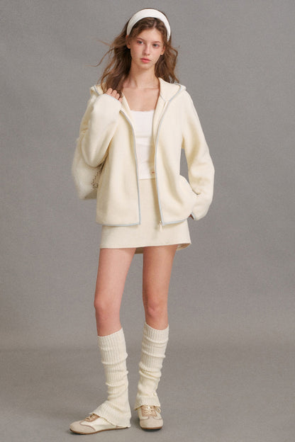 Color-Blocked Loose Hooded Jacket