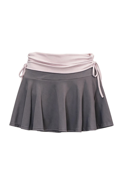 Letter Print T-Shirt with Contrast Drawstring Skirt Set-Up