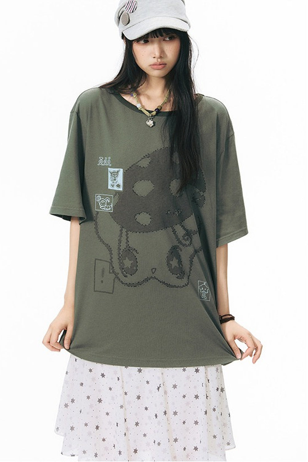 Starwii blusa oversize stampata