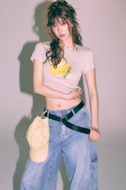 Multi-Pocket Wide-Leg Denim Jeans