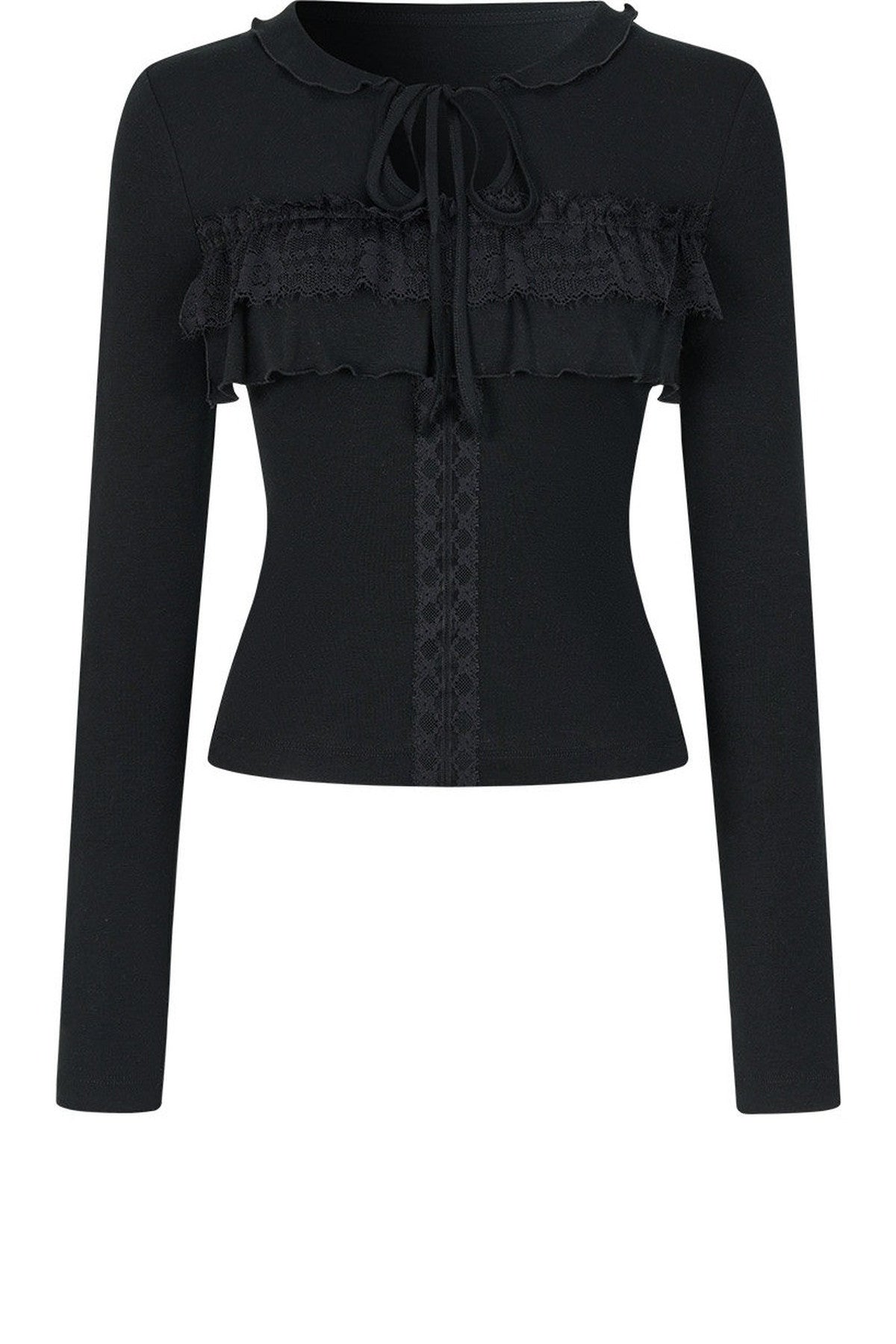 Lace-Up Hollow Lace T-Shirt