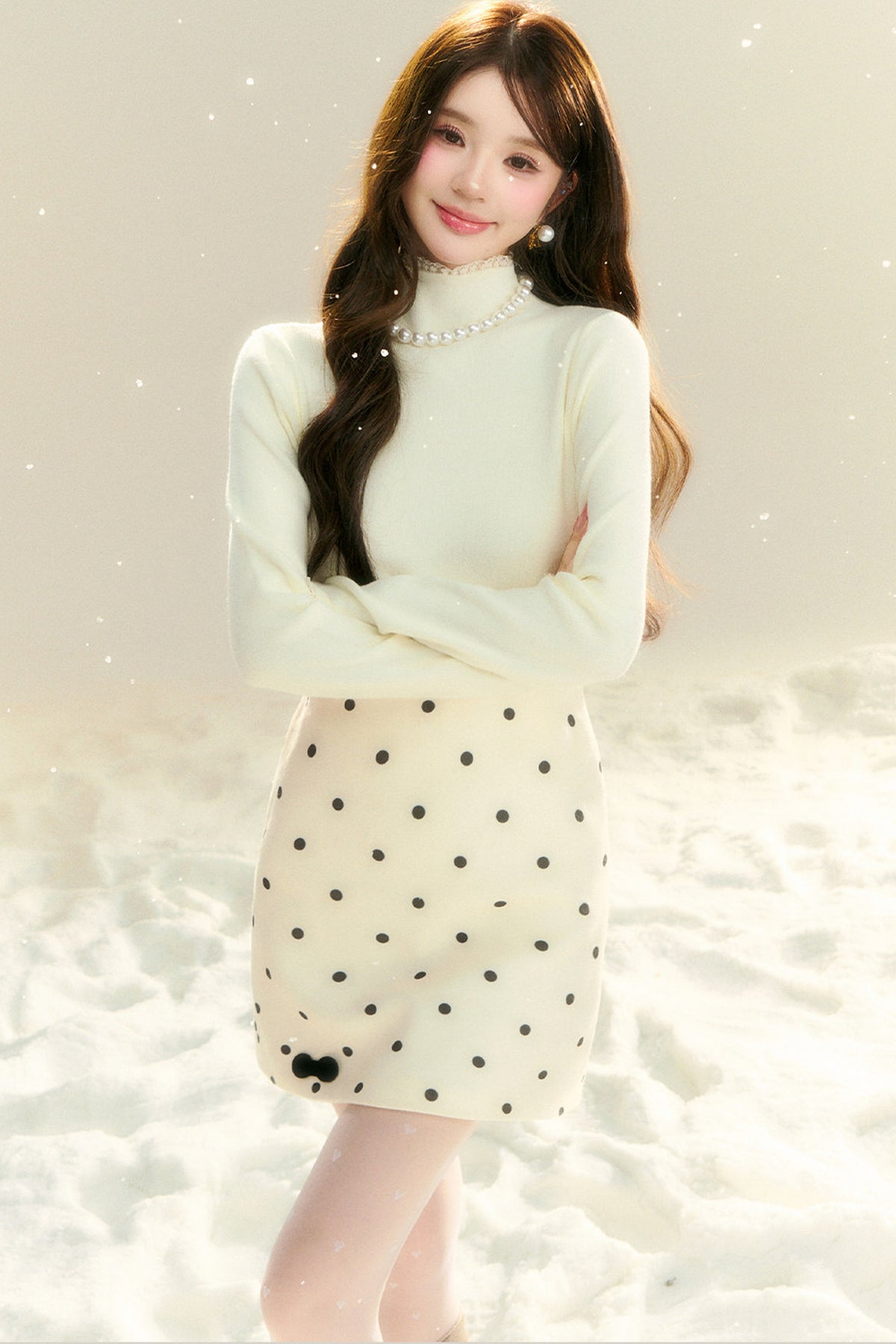 Lace Collar Base Layer Knit Top