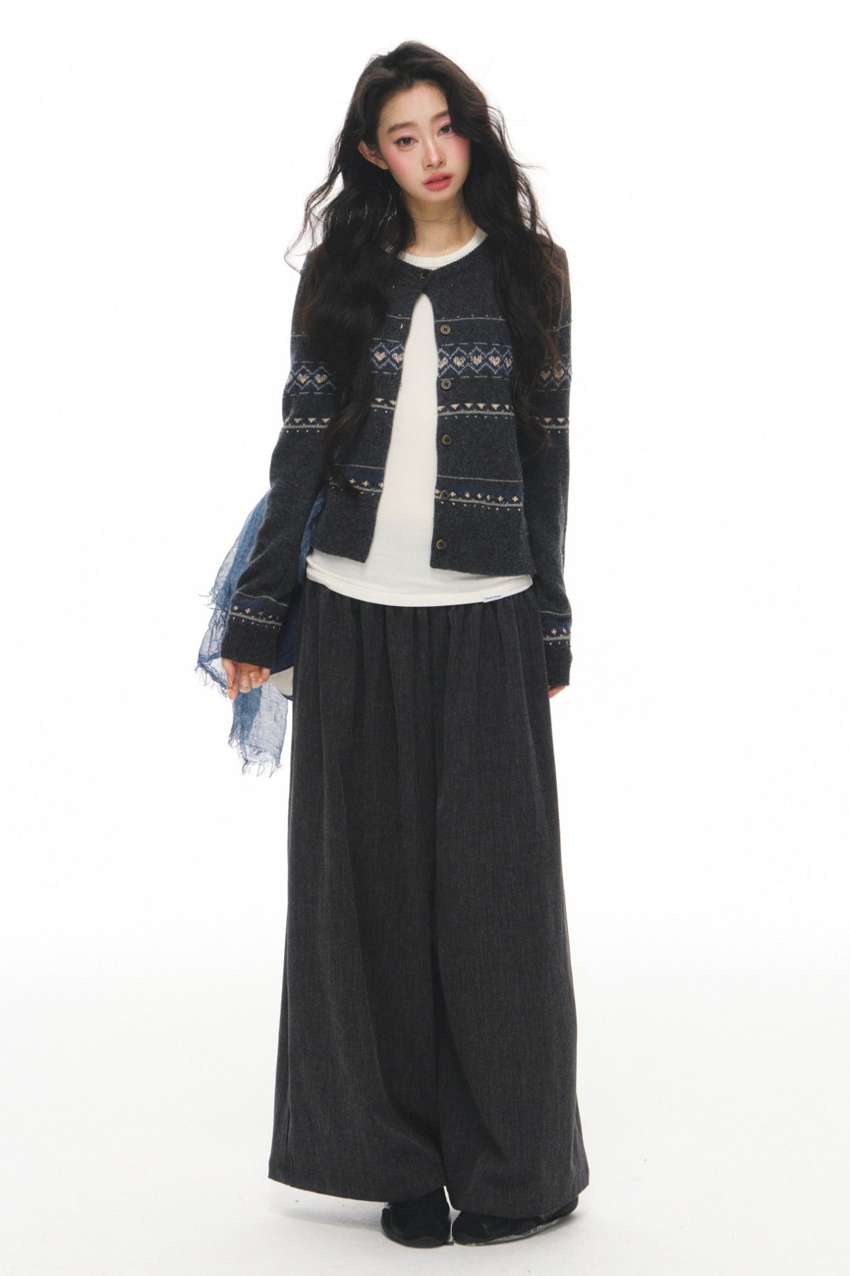 Fair Isle Wool Cardigan Set-Up