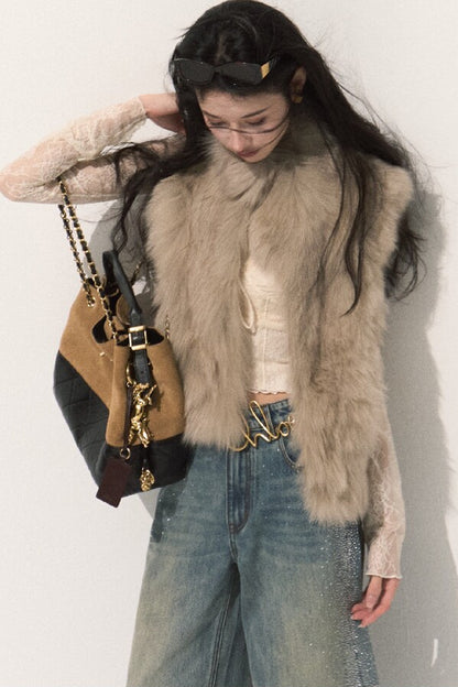 Fluffy Fox Fur Vest