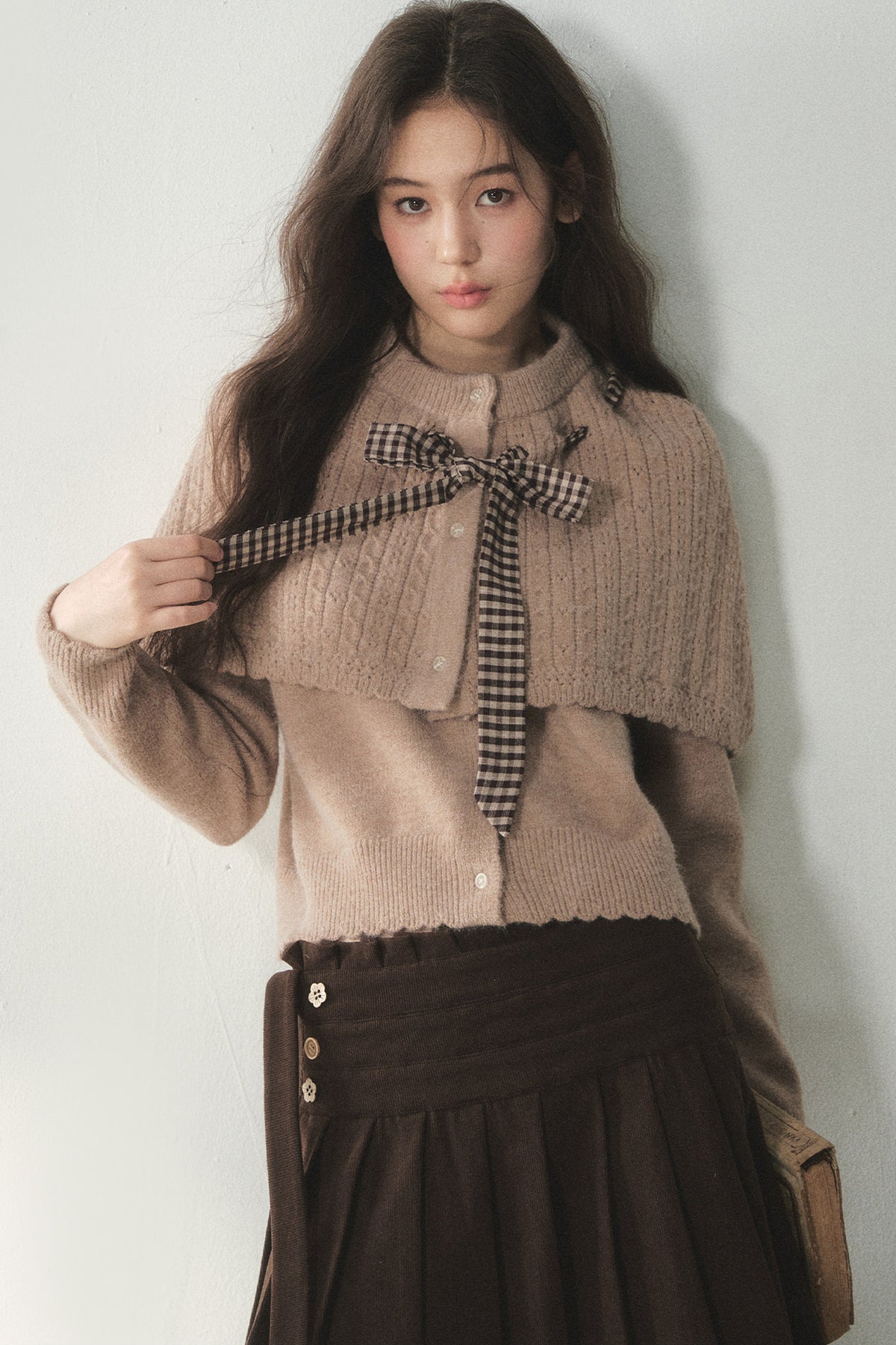 Retro Capelet And Knit Sweater Set