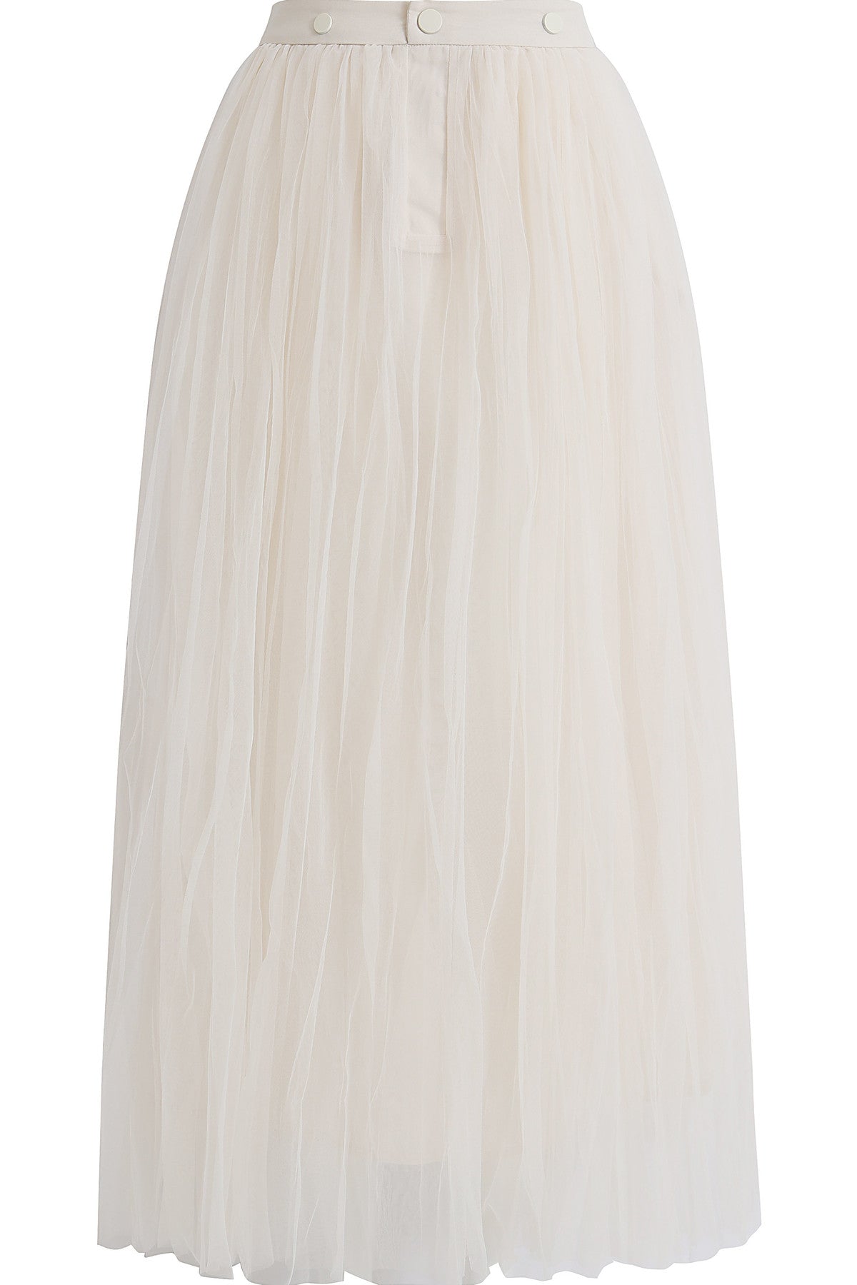 Multi-Layered Pleated Tulle Skirt
