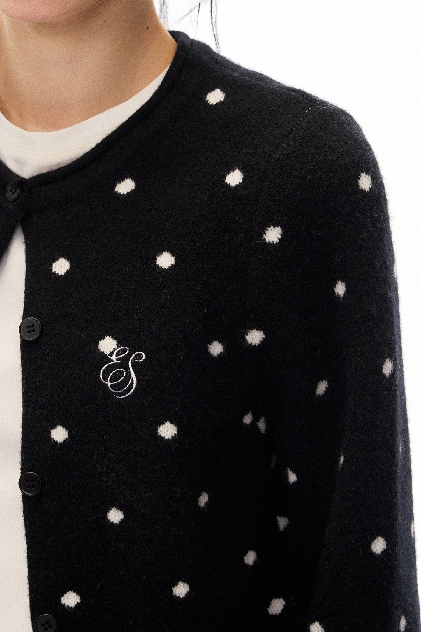 Polka Dot Knit Cardigan