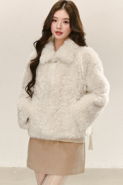Fuzzy Shearling Coat, Skirt and Pants Set-Up