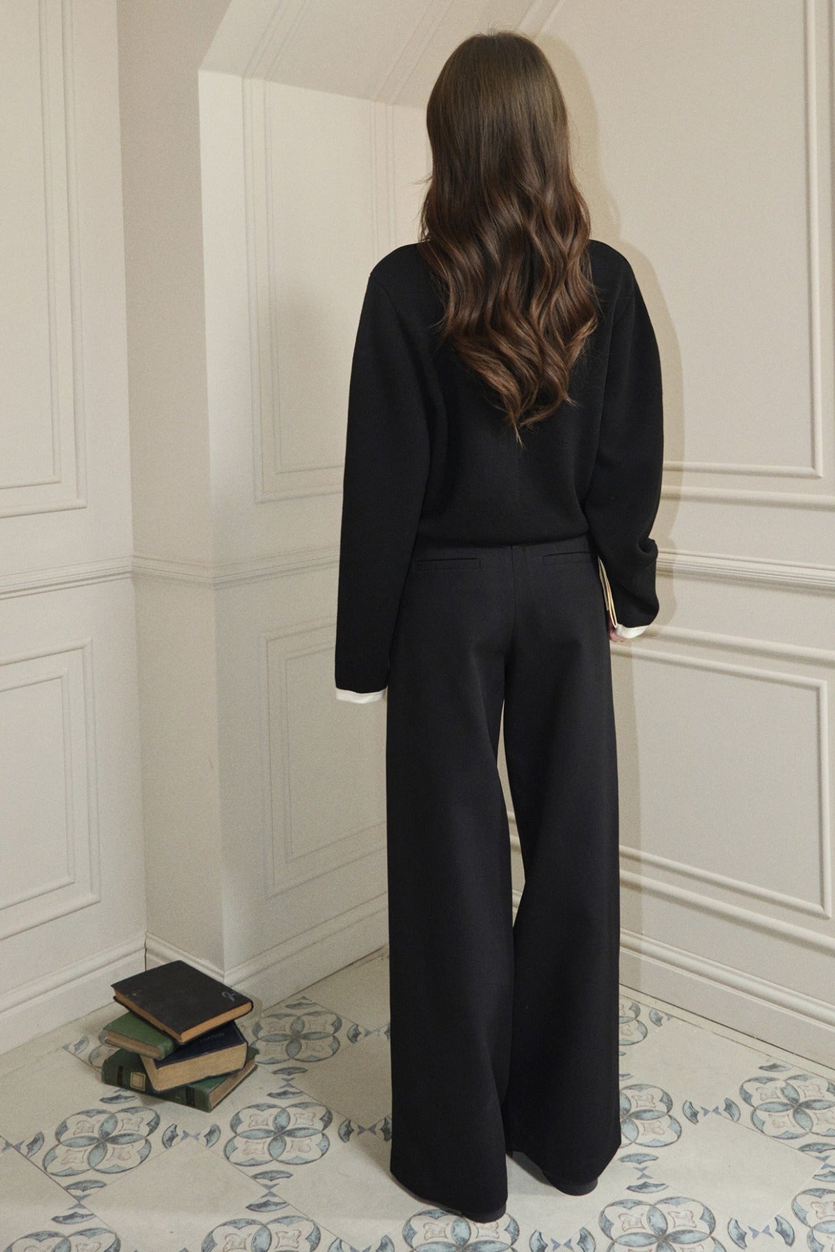 Pleated Wide-Leg Tencel Wool Pants
