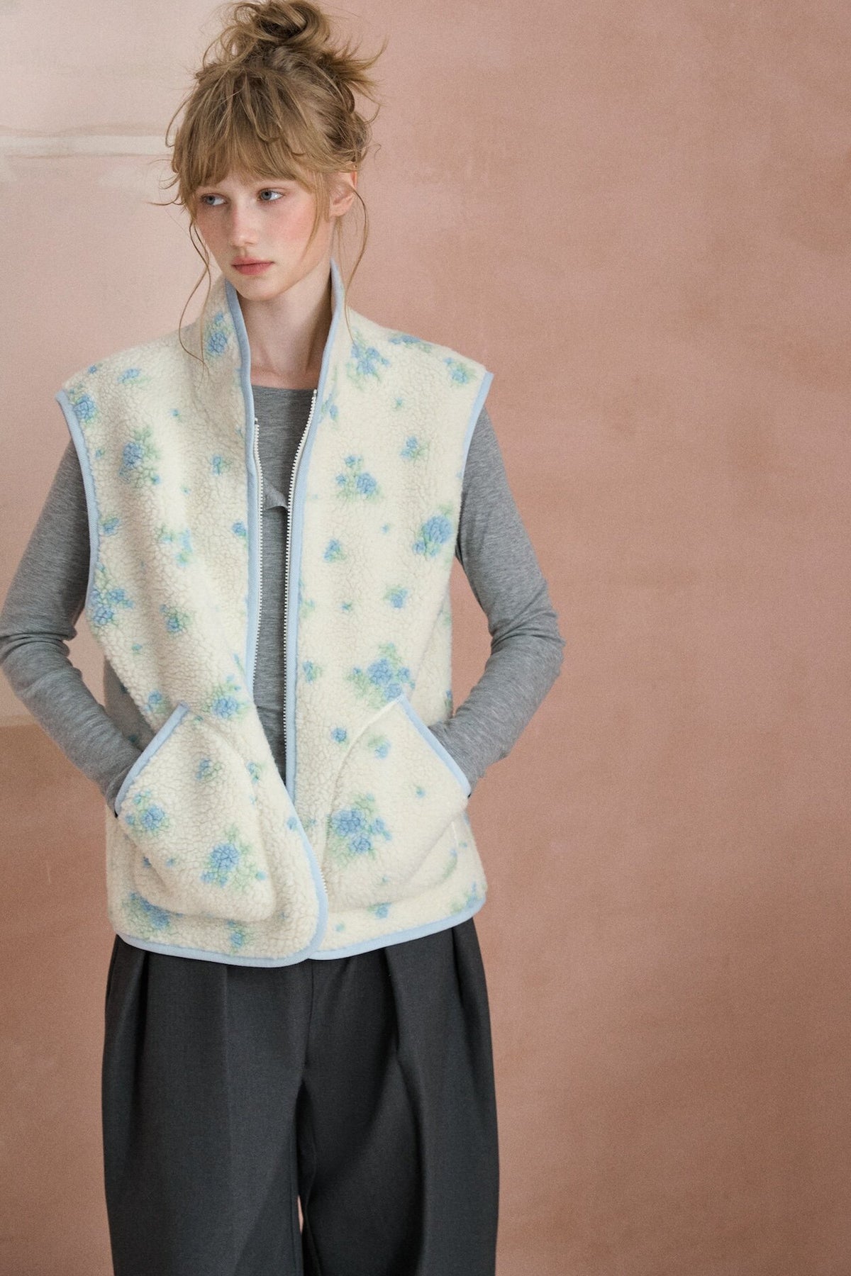 Floral Fleece Vest