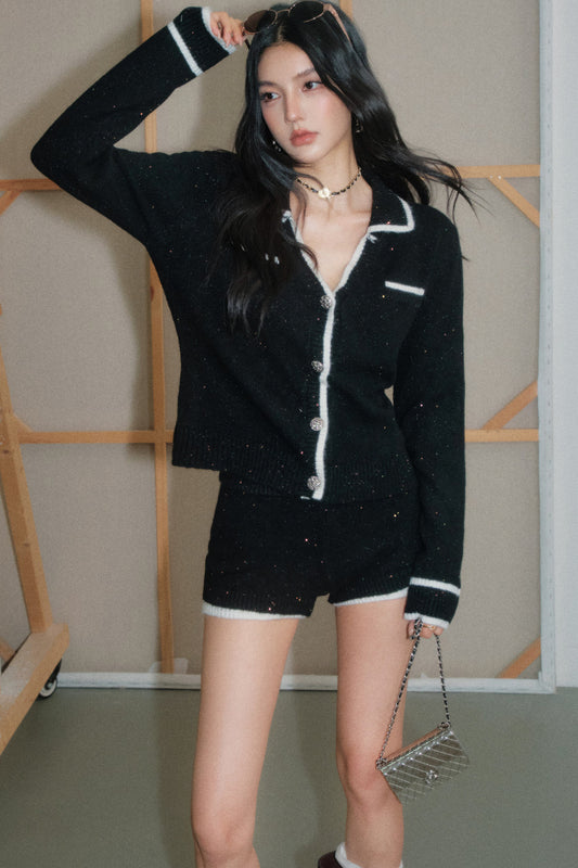 Shimmer Knit Top and Shorts Set