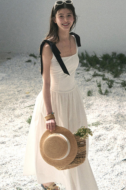 Vestido de tirantes de estilo francés