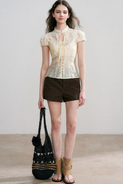 Polka Dot Short Sleeve Top Set-Up