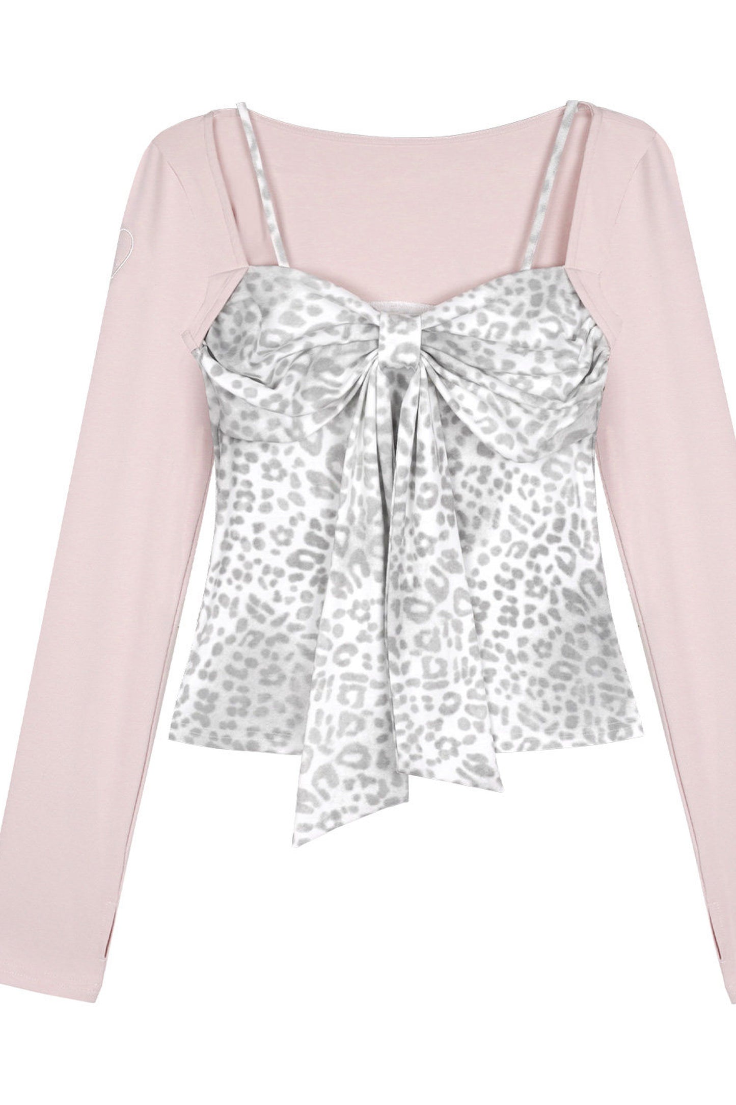 Pink Leopard Layered-Look T-Shirt