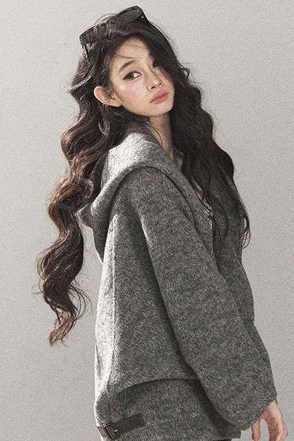 Double-Sided Cashmere Hooded Coat