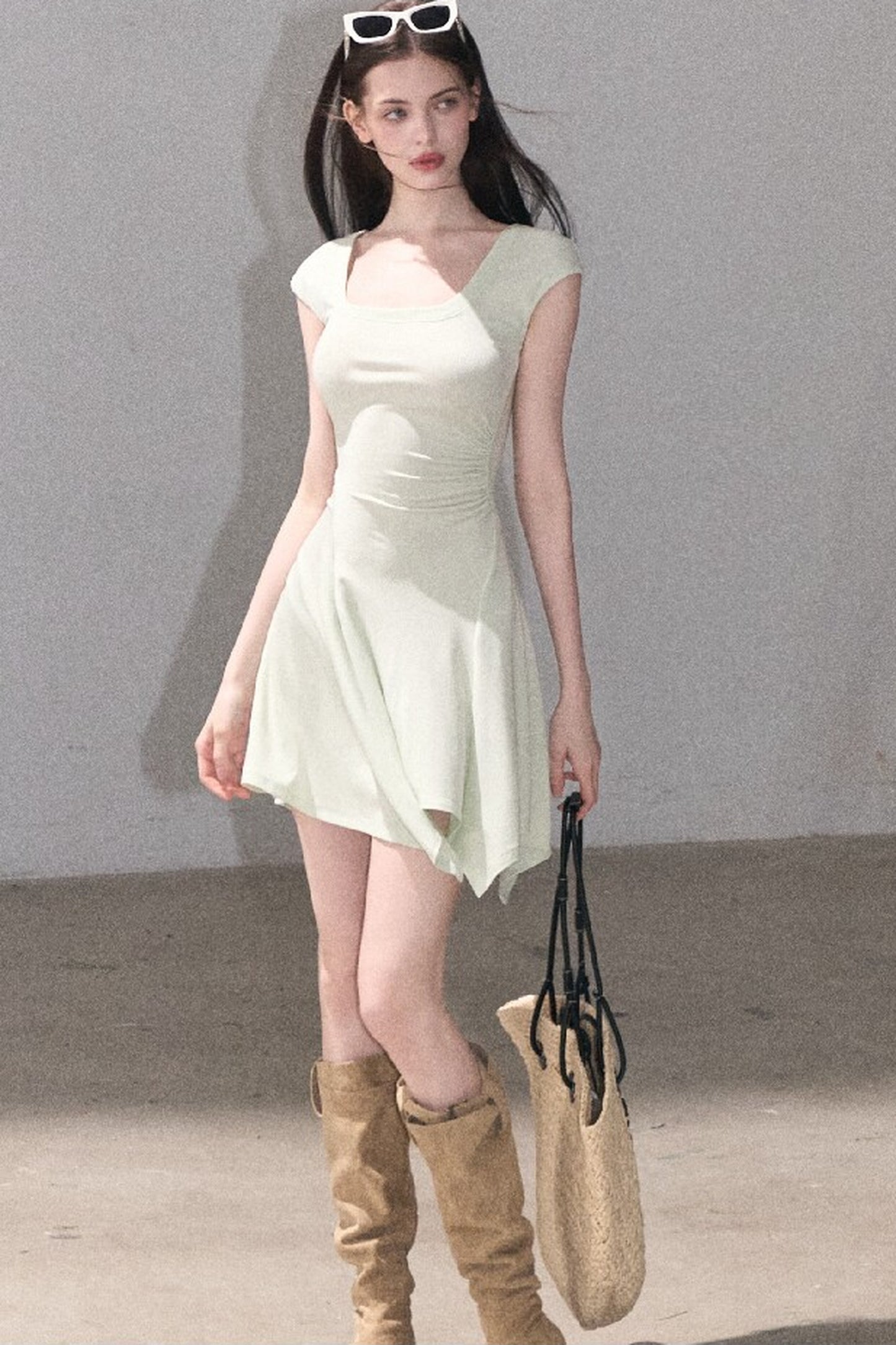 Lyocell Irregular Wool Dress