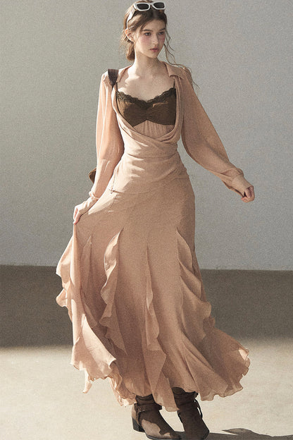 Cinnamon Pink Top and Suspender Dress Set-Up