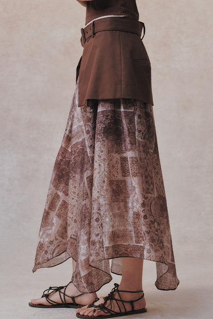 Tencel Detachable Panel A-Line Skirt