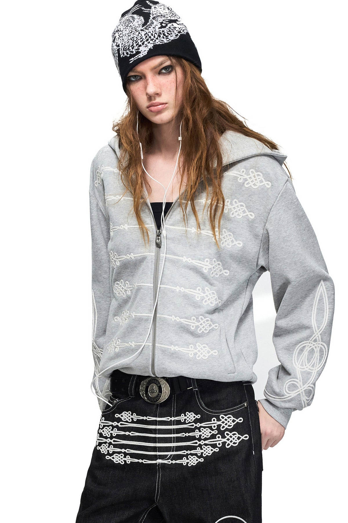 Giacca vintage Napoleone con cappuccio e zip