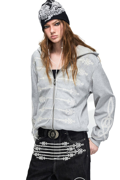 Giacca vintage Napoleone con cappuccio e zip