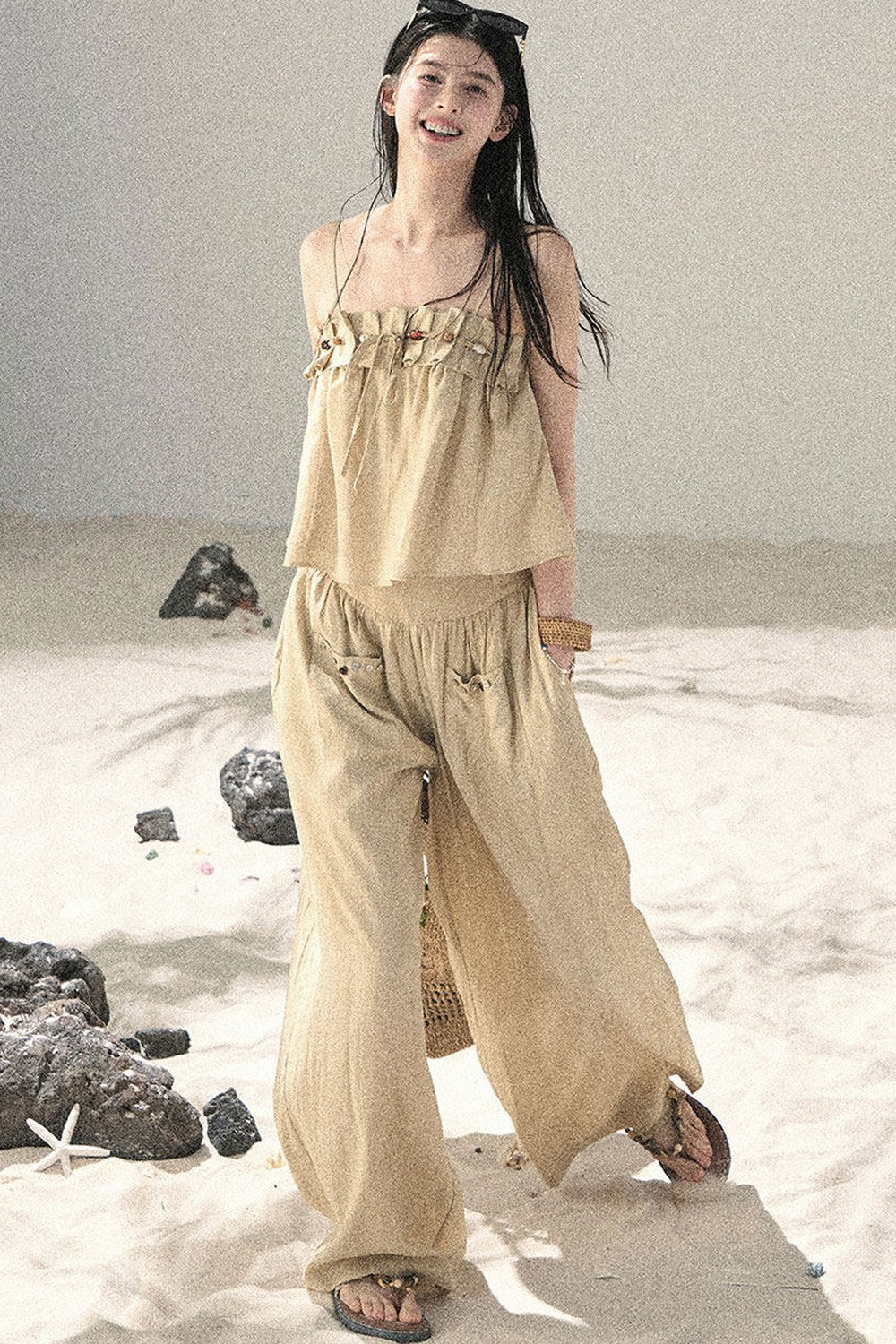 Korean Casual Camisole & Pants Set-Up