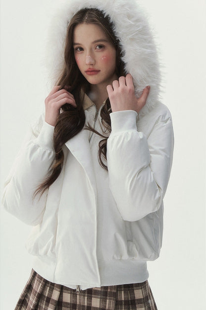 White Duck down Short Winter down Jacket