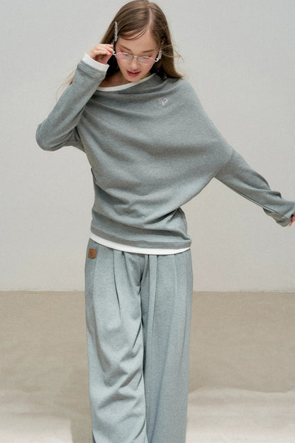 Color-Block Off-Shoulder Set