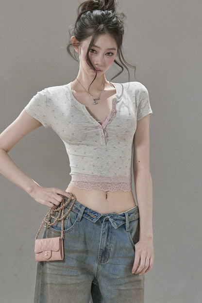 Low-Rise Complex Denim Pants