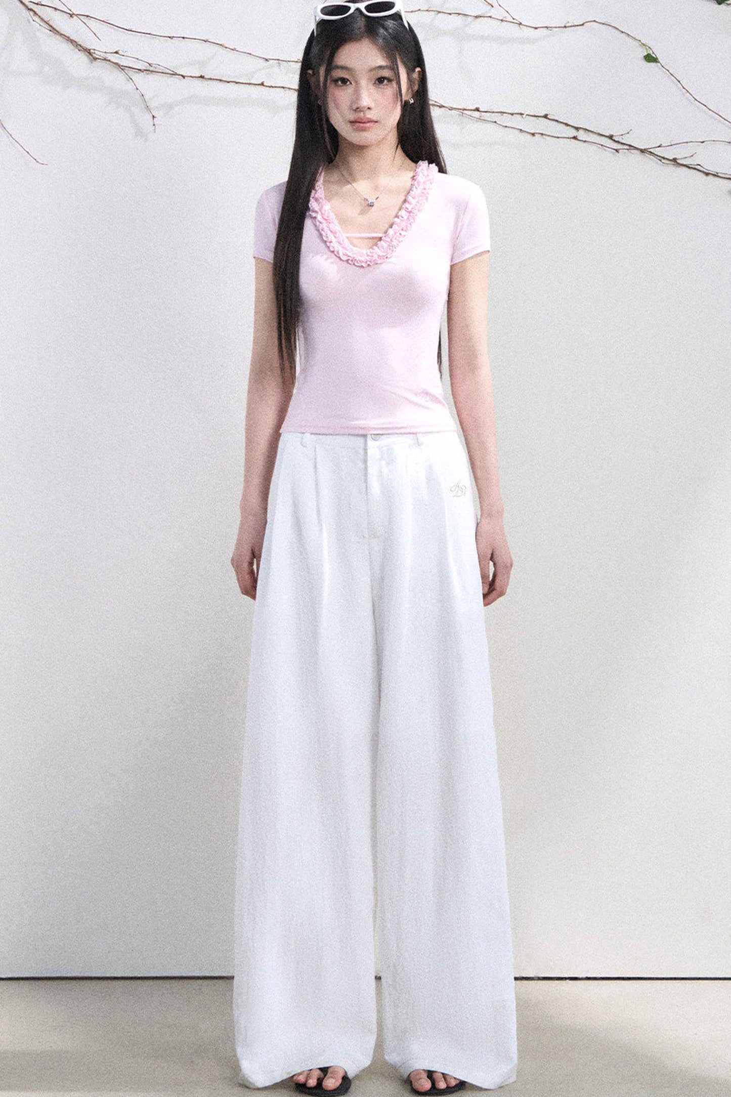 Blusa de lyocell con volantes Nube