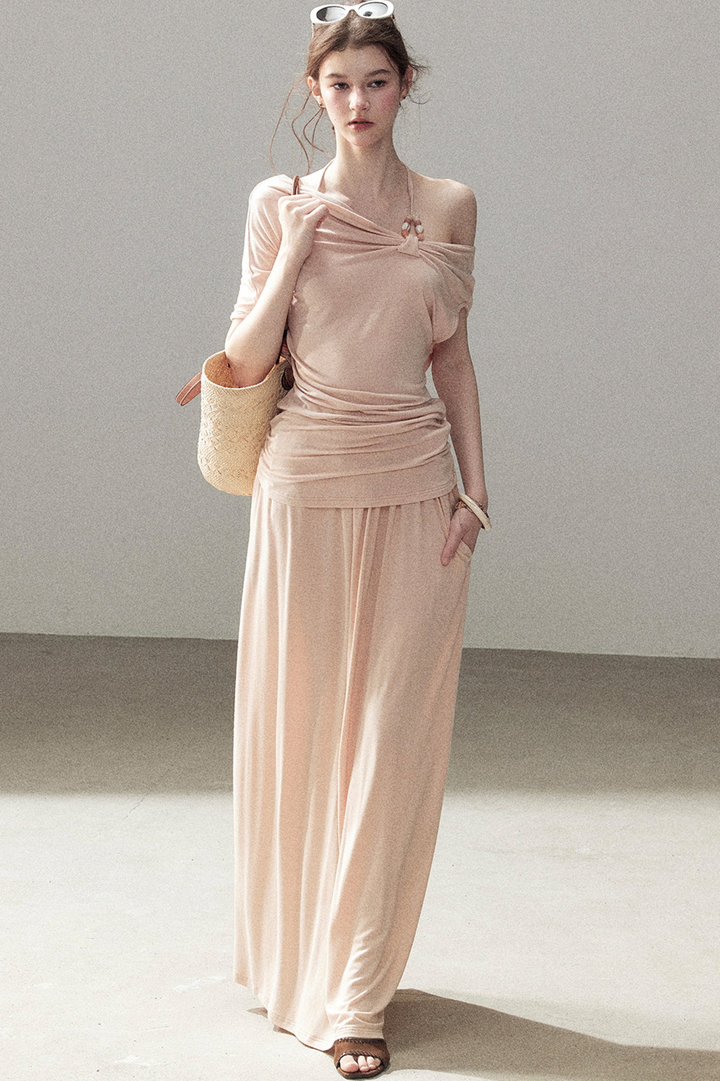 Coral Sea French Lazy Top and Skirt Set-Up