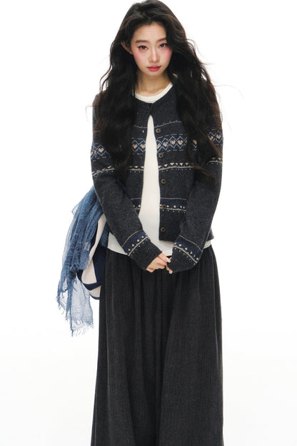 Fair Isle Wool Cardigan Set-Up