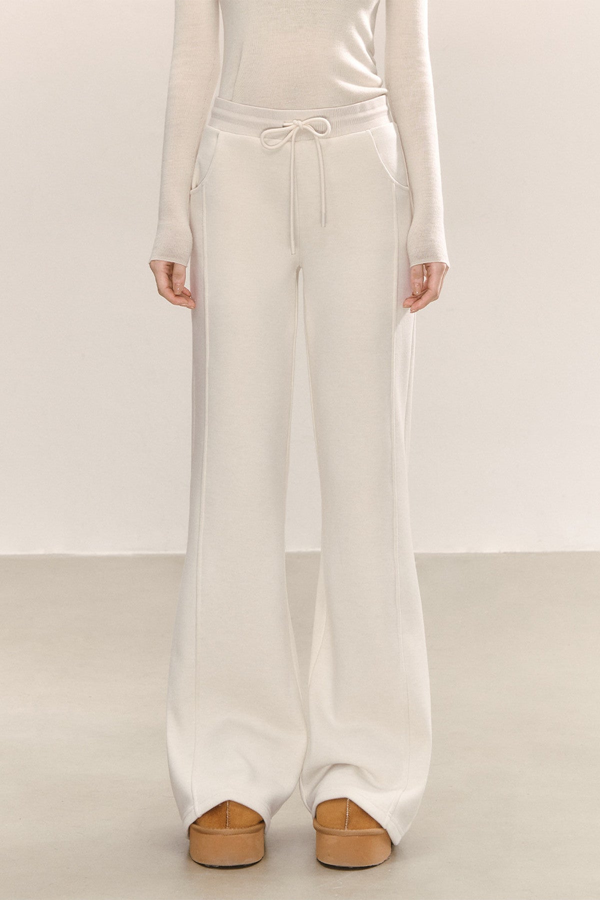 High-Waisted Thickened Knitted Pants