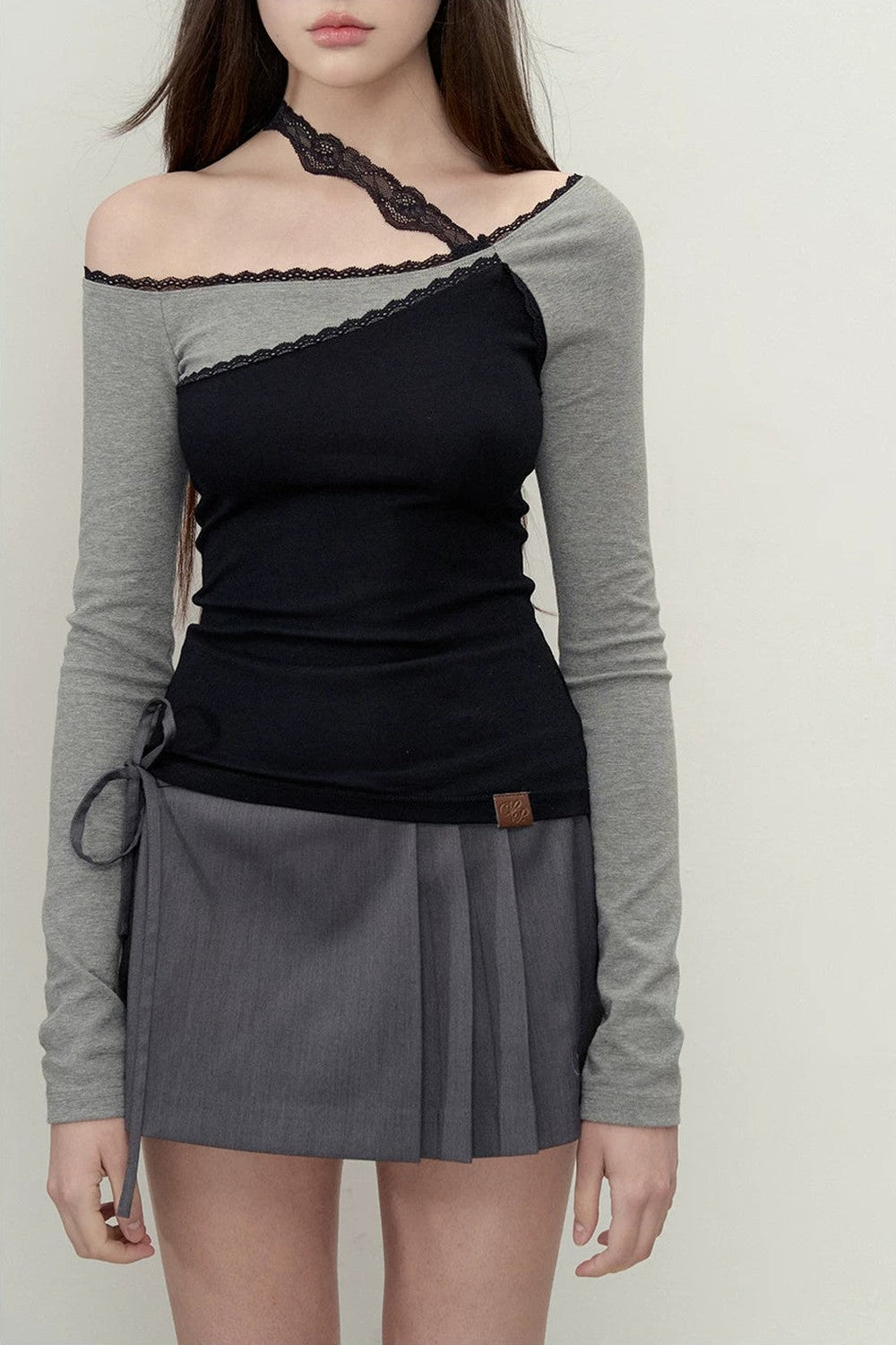 Heavy Lace Color-Block Top
