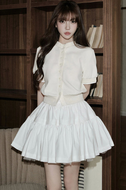 Ballet Style Double-Layer Mesh A-Line Cake Skirt