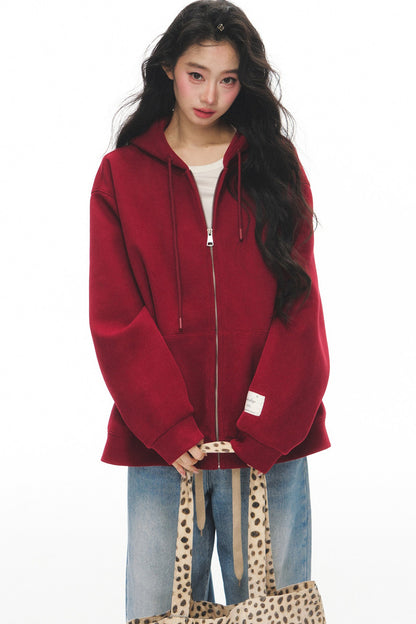 Loose Zip-Up Hoodie