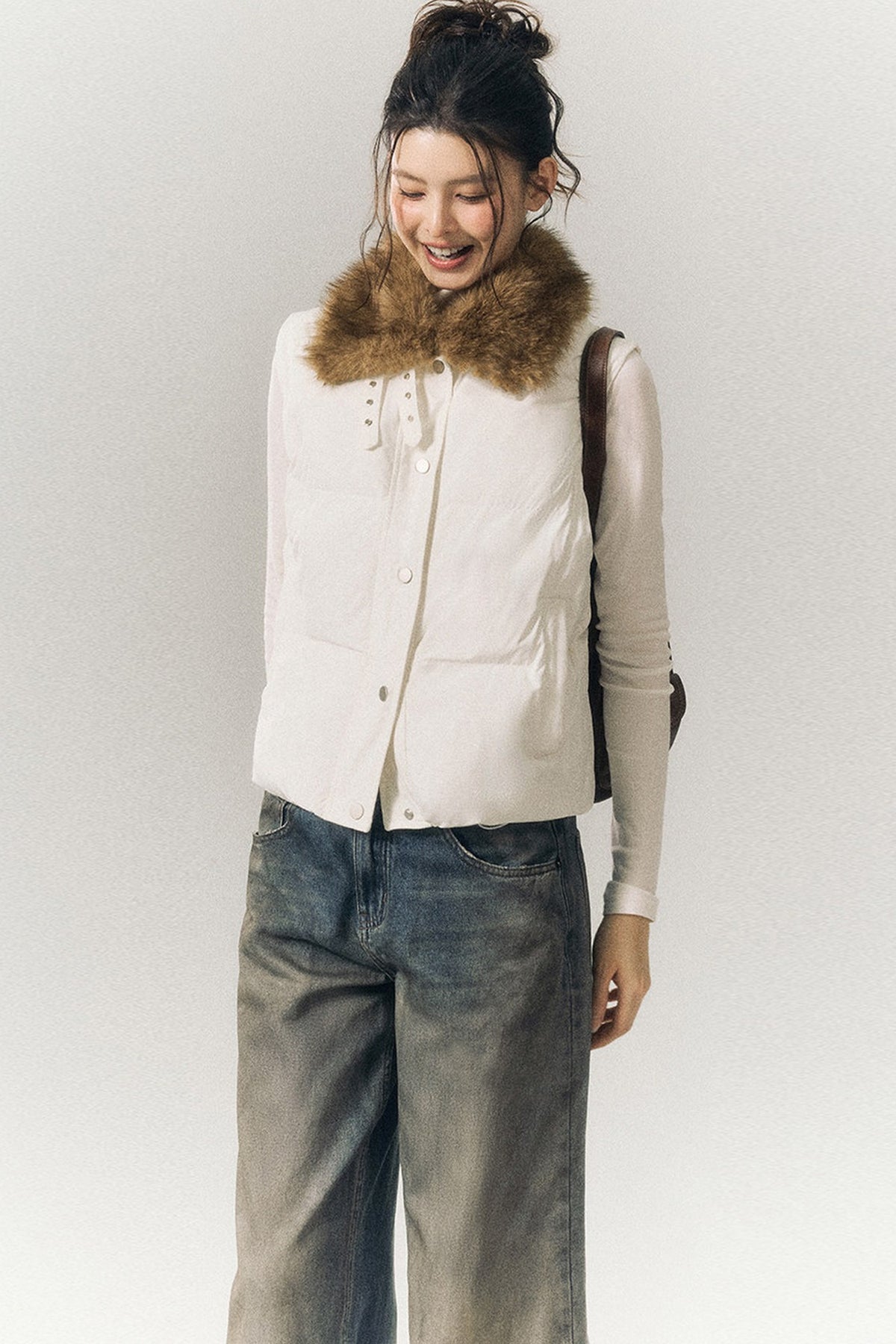 Stand Collar Padded Vest