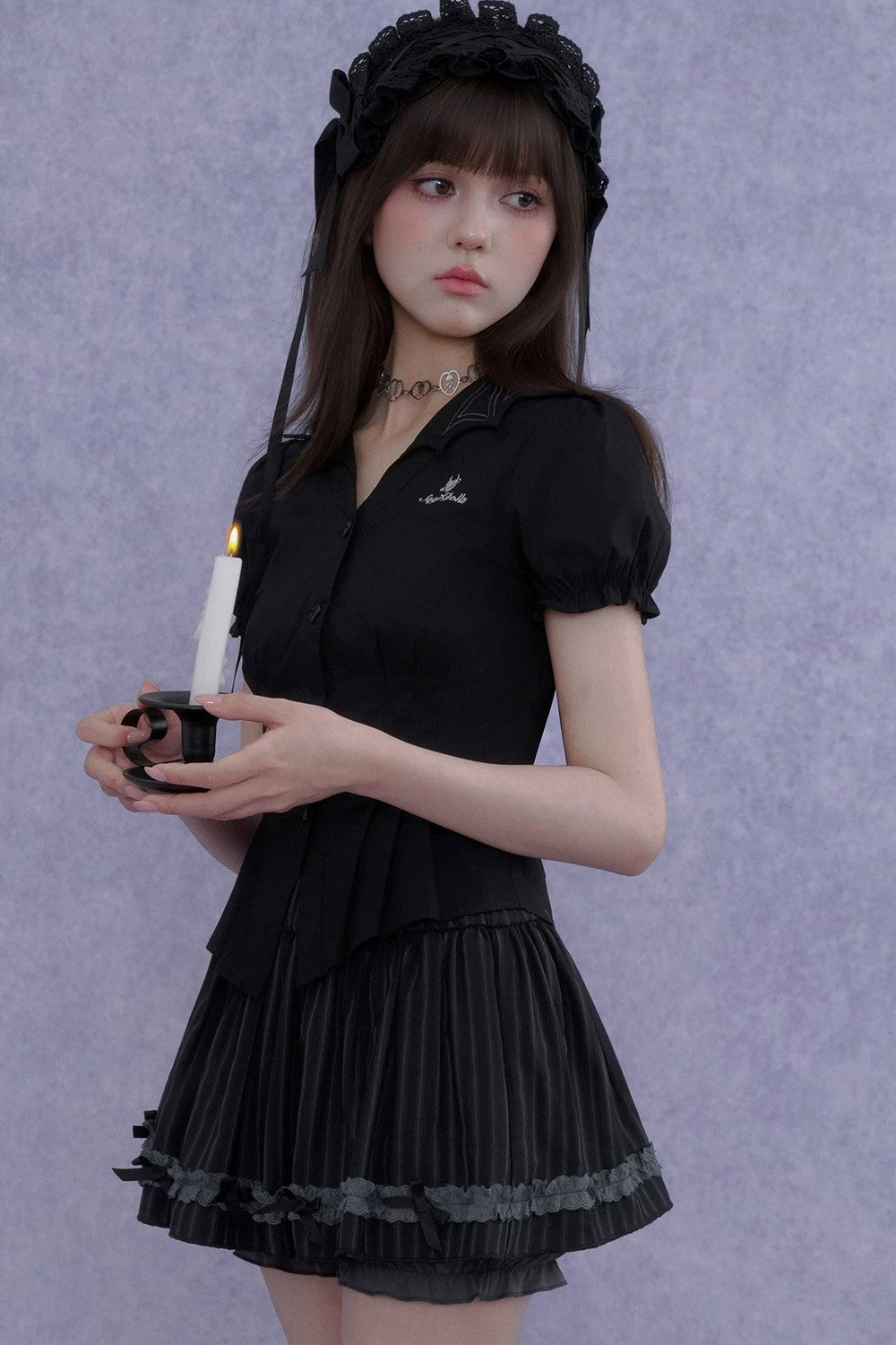Dark Lolita Slimming Pumpkin Skirt Set