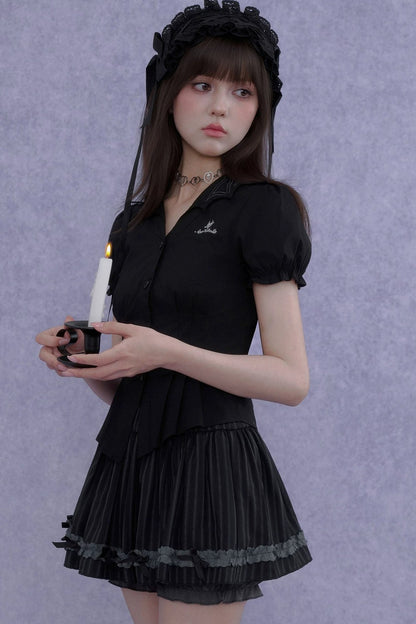 Dark Lolita Slimming Pumpkin Skirt Set